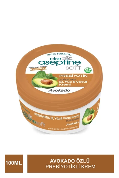 Cire Aseptine Soft Avokado Özlü Yoğun Nemlendirici Prebiyotikli Krem 100 ml ürün görseli 1