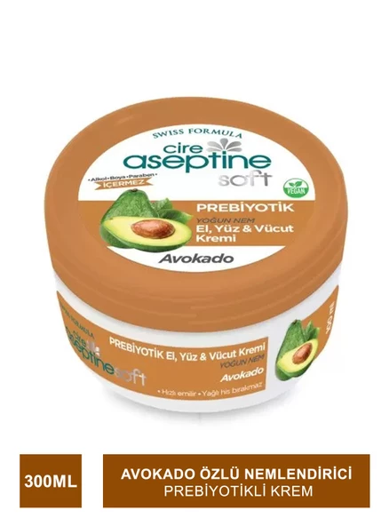 Cire Aseptine Soft Avokado Özlü Yoğun Nemlendirici Prebiyotikli Krem 300 ml ürün görseli 1