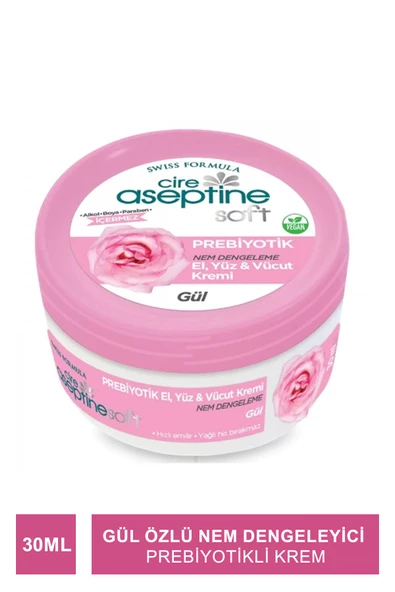 Cire Aseptine Soft Gül Özlü Nem Dengeleyici ve Besleyici Prebiyotikli Krem 30 ml ürün görseli 1