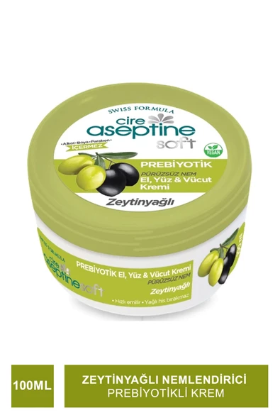 Cire Aseptine Soft Zeytinyağlı Nemlendirici Pürüzsüzleştirici Prebiyotikli Krem 100 ml ürün görseli 1