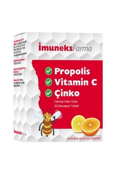 İmuneks Propolis , Vitamin C ve Çinko 20 Tablet ürün görseli 1