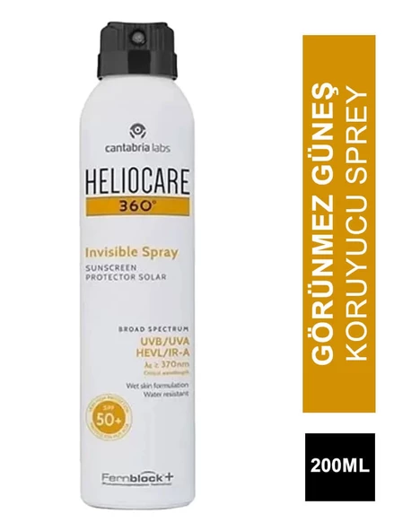 Heliocare 360 Invisible Spray  SPF50+ - Görünmez Güneş Koruyucu Sprey - 200 ml ürün görseli 1