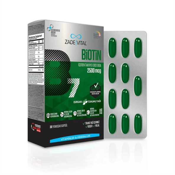 Zade Vital Biotin B7 Isırgan Tohum Yağı 30 Kapsül ürün görseli 1