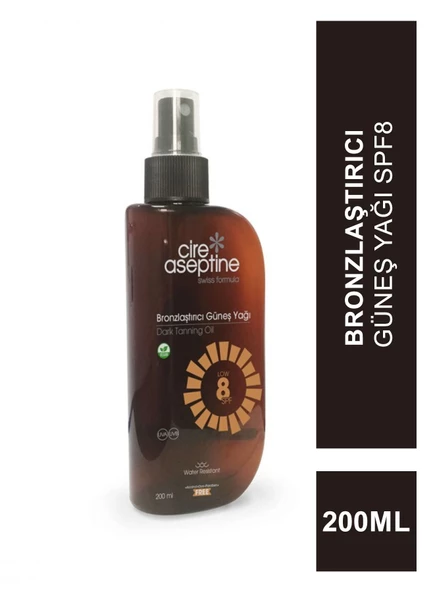 Cire Aseptine Bronzlaştırıcı Güneş Yağı Spf8 200 ml ürün görseli 1