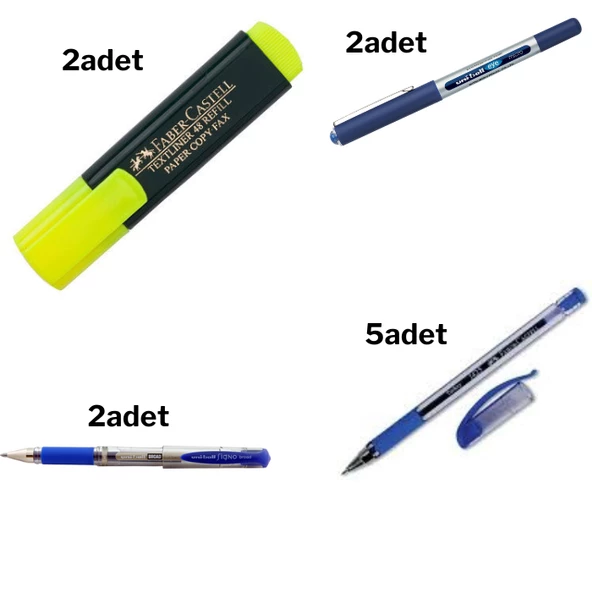Faber Castell Ve Uni Ball Ofis Kalem Seti Orijinal ürün görseli 1