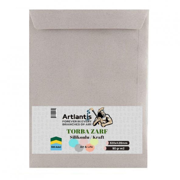 Torba Zarf 32x42 Cm Kraft 90 Gr Silikonlu 100lü 1 Paket Artlantis 320*420 Mm Torba Zarf Kraft 100 lü 1 Paket ürün görseli 1