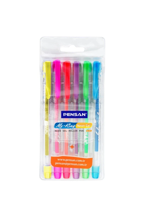 Pensan My-King Jel Tükenmez Kalem Neon Renk 6 Lı Pvc (24 Adet) ürün görseli 1
