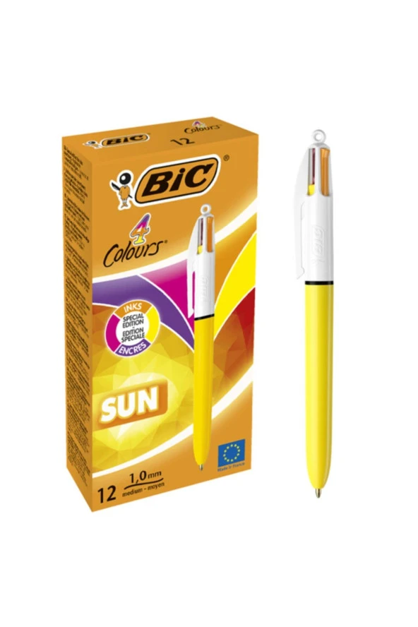 Bic 4 Renk Tükenmez Kalem 1 Kalem 4 Farklı Renk Tükenmez Kalem (12 Li Paket) ürün görseli 1