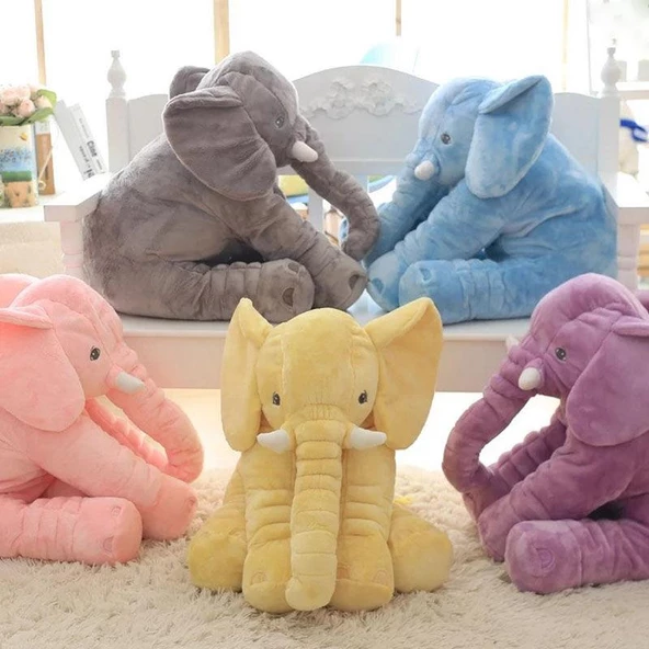 Uyku Arkadaşım Jumbo  Fil - Büyük Yumuşacık Peluş Fil- 90 cm Yastık ürün görseli 1
