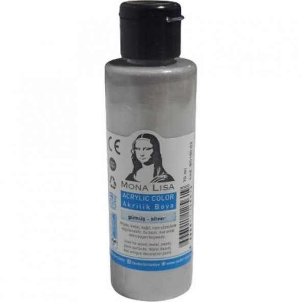 Südor Monalisa Akrilik Boya Gümüş 70ml ürün görseli 1