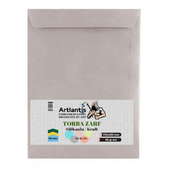 Torba Zarf 17x25 Cm Kraft 90 Gr Silikonlu 100lü 1 Paket Artlantis 170*250 Mm Torba Zarf Kraft 100 lü 1 Paket ürün görseli 1