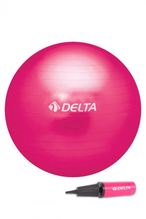 Delta 55 cm Fuşya Deluxe Pilates Topu Ve Çift Yönlü Pompa Seti ürün görseli 1