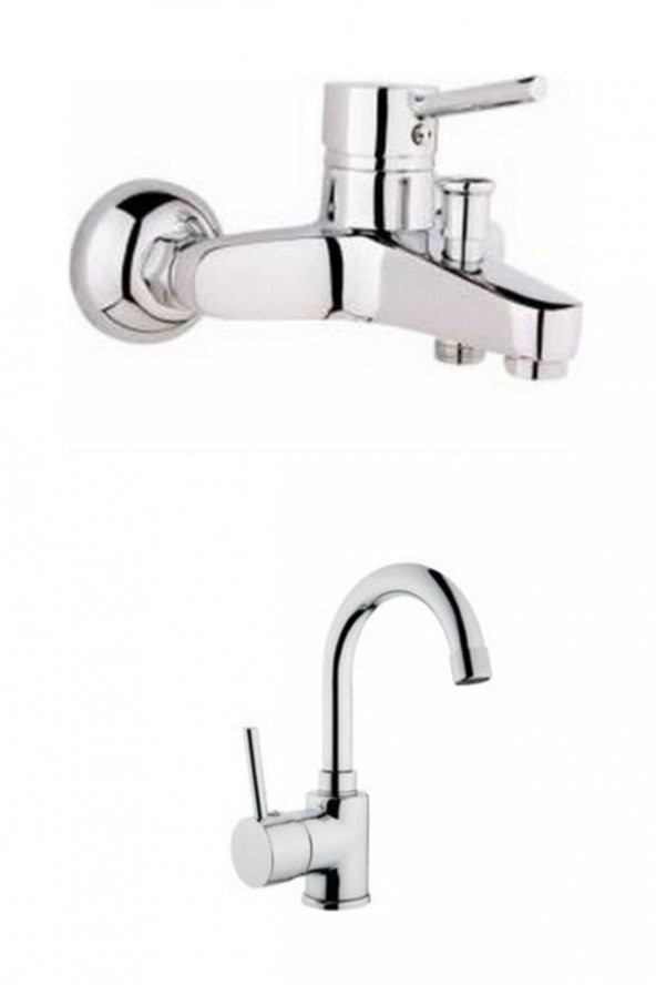 Delta Lavabo Bataryası + Aç Kapa Banyo Bataryası ürün görseli 1