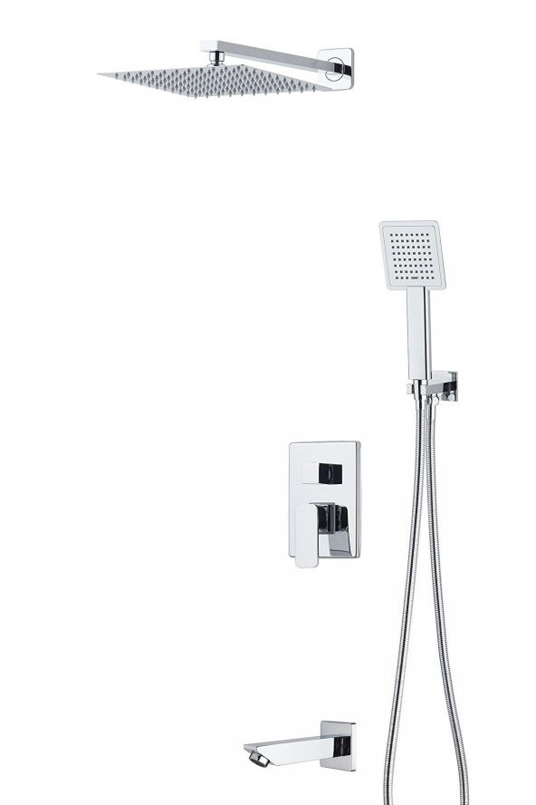 Banyo Bataryası Dahil Ankastre Panel Duş Seti Krom ürün görseli 1