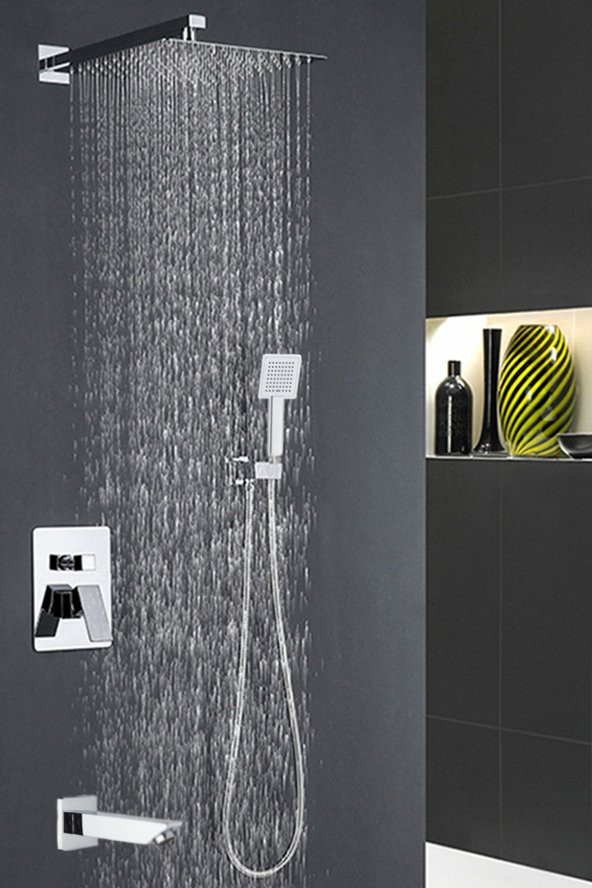 Banyo Bataryası Dahil Ankastre Panel Duş Seti Krom - Resim 2