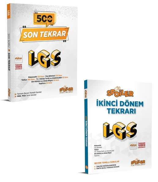 Spoiler 2024 8. Sınıf Lgs 2. Dönem Tekrarı + Son 500 Soru Seti ürün görseli 1