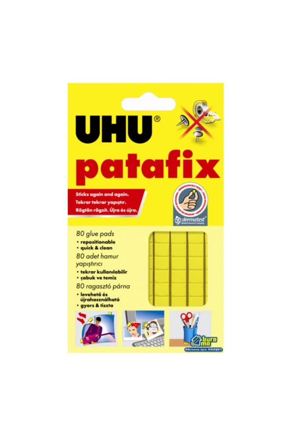 Uhu Hamur Yapıştırıcı Patafix Sarı 80 Li (12 Adet) ürün görseli 1