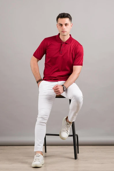 NEHİR by Faruk Ülker Polo Yaka Çıt Çıtlı Merserize Süperfine Cotton Erkek T-Shirt ürün görseli 1