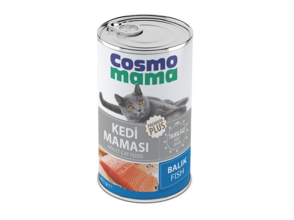 COSMO MAMA YETISKIN KEDI BALIK ETLI KONSERVE MAMASI 24 ADET X 415 GR  70 ETLI ürün görseli 1