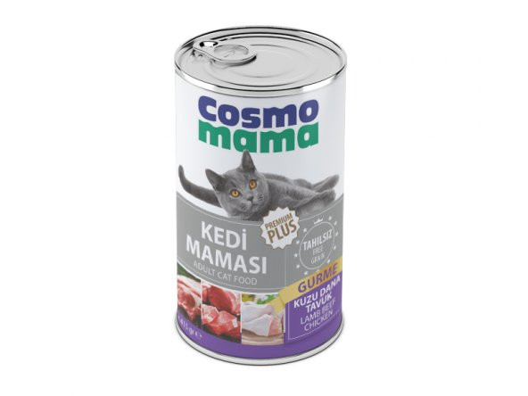 COSMO MAMA YETISKIN KEDI GURME KONSERVE MAMASI 24 Adet X 415 GR ( Dana, Kuzu Ve Tavuk )   70 ET ürün görseli 1