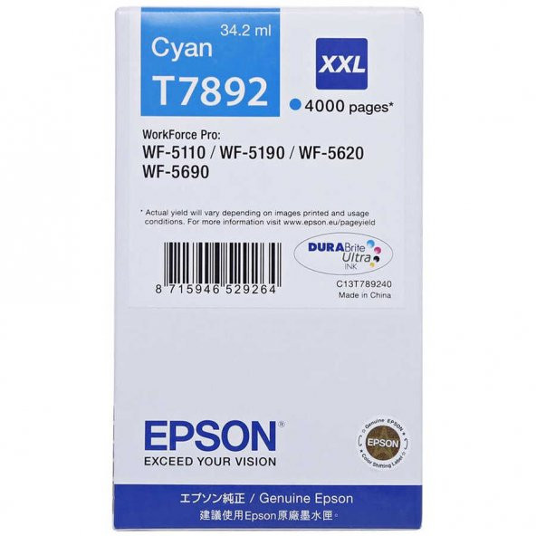 Epson T7892-C13T789240 Mavi Kartuş ürün görseli 1
