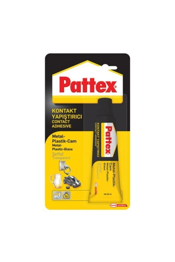 Pattex Contact Metal Plastik Cam Yapıştırıcı Şeffaf 50 Gram (12 Adet) ürün görseli 1