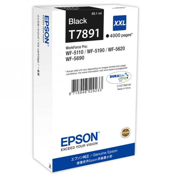 Epson T7891-C13T789140 Siyah Kartuş ürün görseli 1