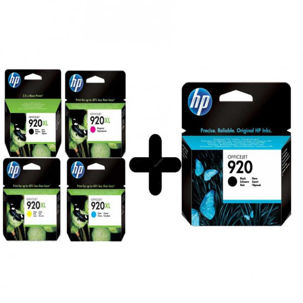 HP 920XL Set + 920 Siyah Kartuş ürün görseli 1