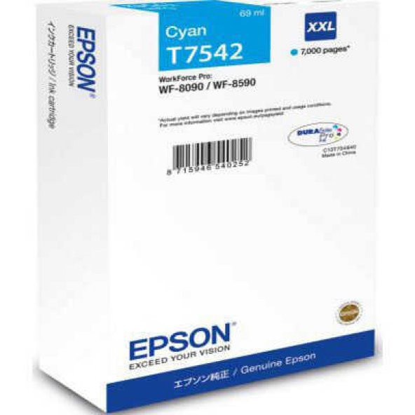 Epson T7542-C13T754240 Mavi Kartuş ürün görseli 1