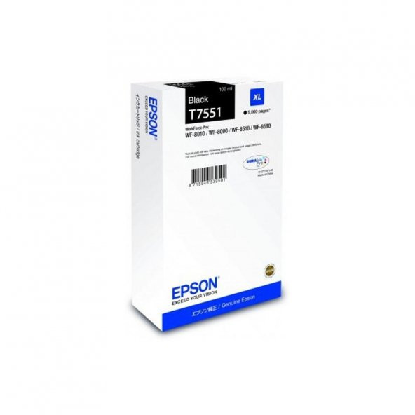 Epson T7551XL-C13T755140 Siyah Kartuş Yüksek Kapasiteli ürün görseli 1