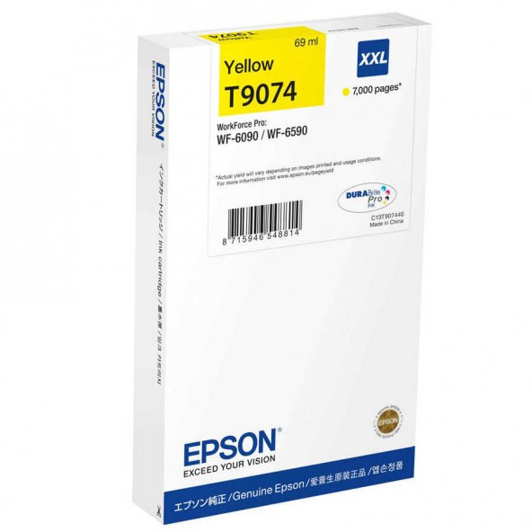Epson T9074-C13T907440 Sarı Kartuş Yüksek Kapasiteli ürün görseli 1