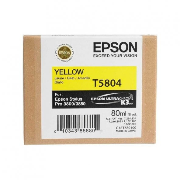 Epson T5804-C13T580400 Sarı Kartuş ürün görseli 1
