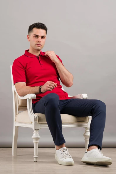 NEHİR by Faruk Ülker Polo Yaka Çıt Çıtlı Lacost Kumaş Pamuklu Erkek T-Shirt ürün görseli 1