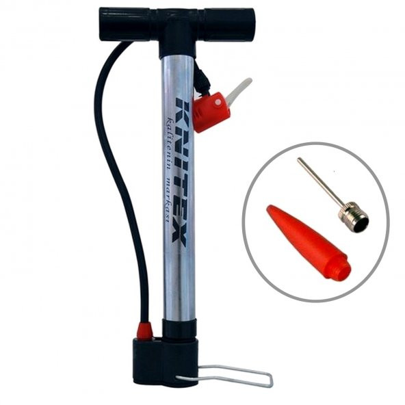 Bisiklet Motosiklet Pompa Lastik Hava Şişirme Pompası + Top Iğnesi + Bot Şişirme Aparatı Çift Başlık ürün görseli 1