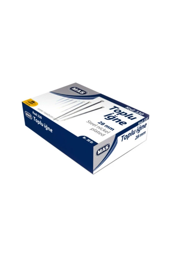 Mas Toplu İğne Nikel 28 MM 20 Gram (1 Paket 36 Kutu) ürün görseli 1