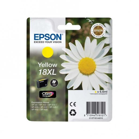 Epson 18XL-T1814-C13T18144020 Sarı Kartuş ürün görseli 1