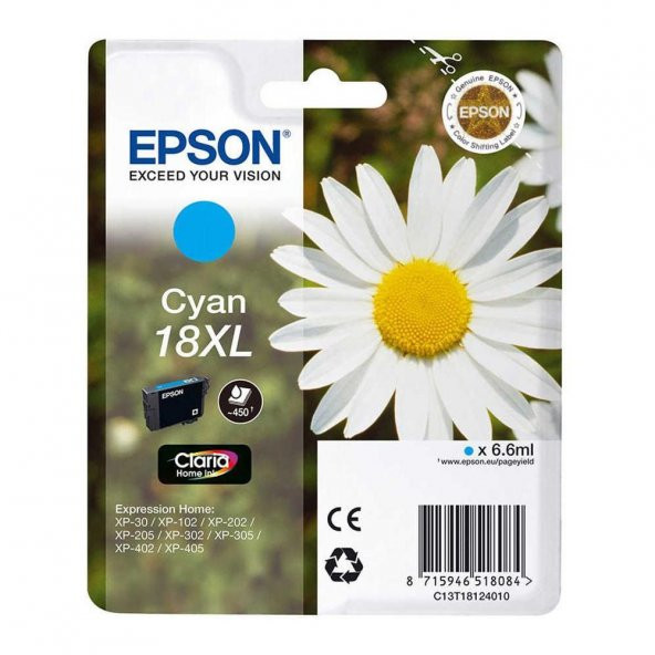 Epson 18XL-T1812-C13T18124020 Mavi Kartuş ürün görseli 1