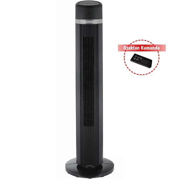 Luxell LXF-260 B Uzaktan Kumandalı Kule Tipi Vantilatör - Siyah ürün görseli 1
