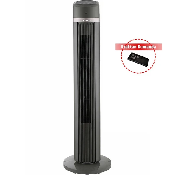 Luxell LXF-260 G Uzaktan Kumandalı Kule Tipi Vantilatör - Gri ürün görseli 1