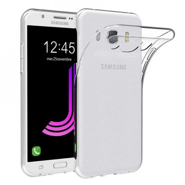 Galaxy J7 Kılıf Zore Şeffaf İnce ve Esnek Süper Silikon Kılıf ürün görseli 1