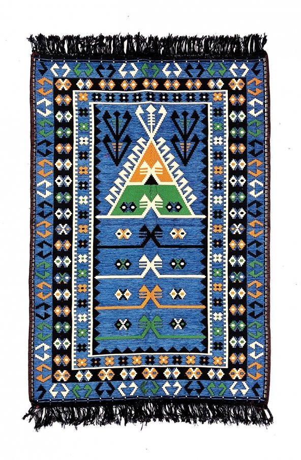 Shark Anadolu Seccade Kilim 12 Mavi ürün görseli 1
