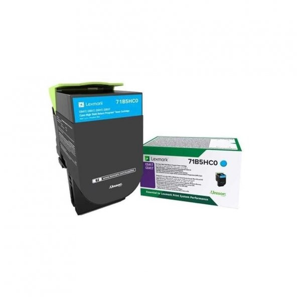 Lexmark CS417-71B5HC0 Mavi Toner Yüksek Kapasiteli ürün görseli 1