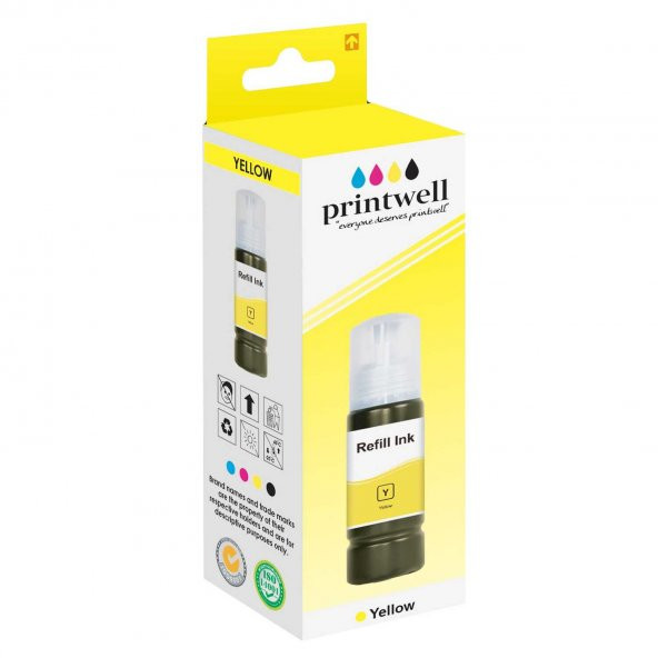 Printwell T6734-C13T67344A Sarı Muadil Mürekkep ürün görseli 1