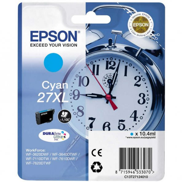 Epson 27XL-T2712-C13T27124020 Mavi Kartuş ürün görseli 1
