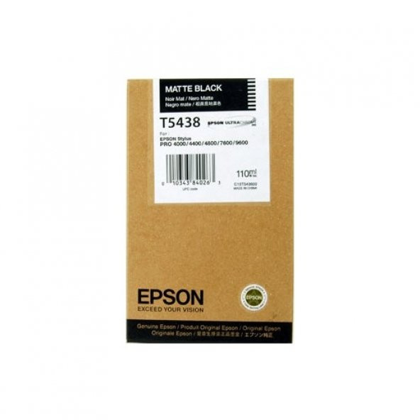 Epson T5438 C13T543800 Mat Siyah Kartuş - Pro 4000 / 4400 / 7600 / 9600 ürün görseli 1