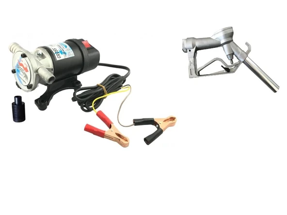 Gross 12 Volt Vakumlu Sıvı Aktarım 3/4"Mazot Su Süt Pompası Kendinden Emişli ve Manuel Sıvı Aktarma Tabancası ürün görseli 1