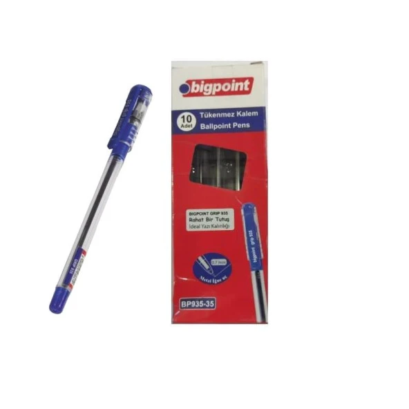 BIGPOINT GRIP 07 TUKENMEZ KALEM MAVI 10 LU (935-35 ürün görseli 1
