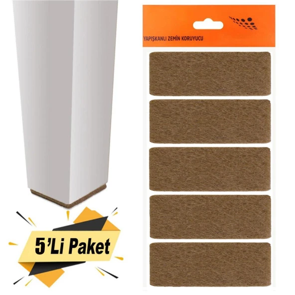 Nobel Masa Sandalye Parke Zemin Koruyucu Keçe Yapışkanlı Dikdörtgen 40x90 mm (5Li PAKET) ürün görseli 1