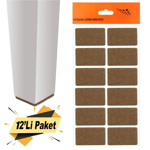 Nobel Masa Sandalye Parke Zemin Koruyucu Keçe Yapışkanlı Dikdörtgen 35x55 mm (12li Paket) ürün görseli 1