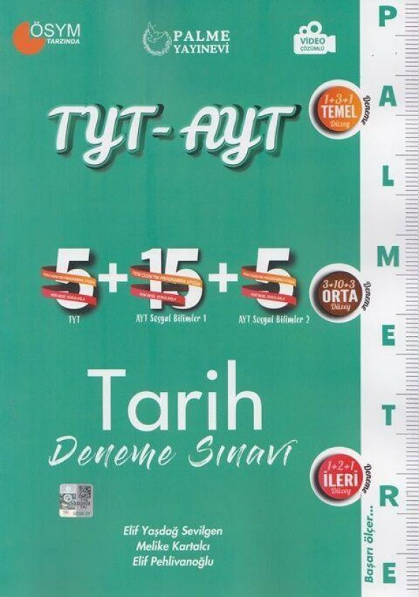 TYT AYT Tarih Deneme Sınavı Palme Yayınları ürün görseli 1